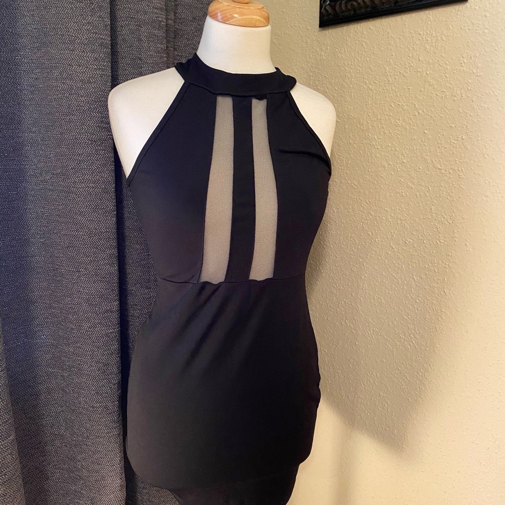 Love Republic Black Sheer Dress Large Sleeveless